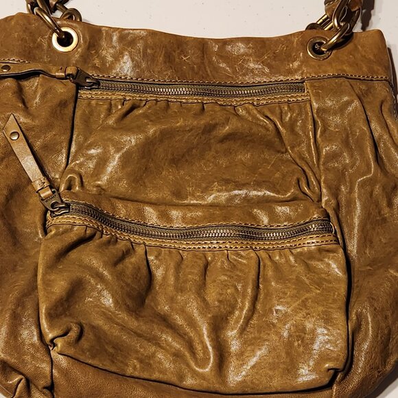 👜 Fossil Genuine Leather Shoulder Bag Olive Green Hobo Y2K 🌿 - Picture 4 of 6